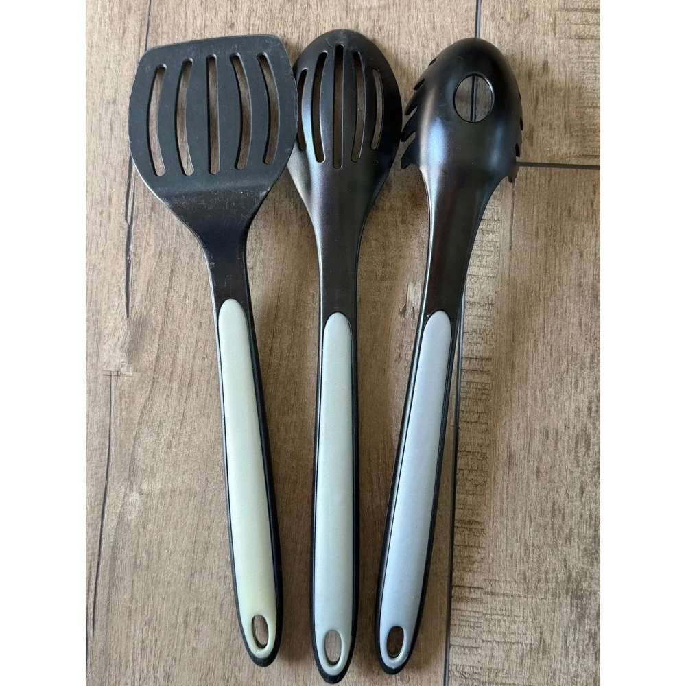 Calphalon Kitchen Utensil Set 3 Piece Slotted Spatula Spoon Pasta Server